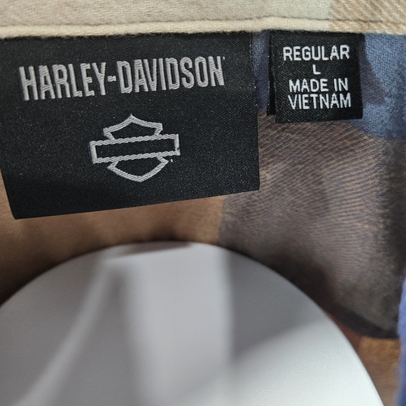Harley-Davidson plaid men's button long-sleeve large - Picture 7 of 7